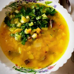 Гороховый суп с печенью