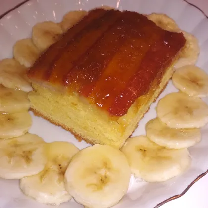 Бананово-карамельный пирог-перевёртыш