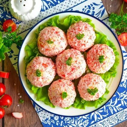 Крабовые шарики с сыром!🍣