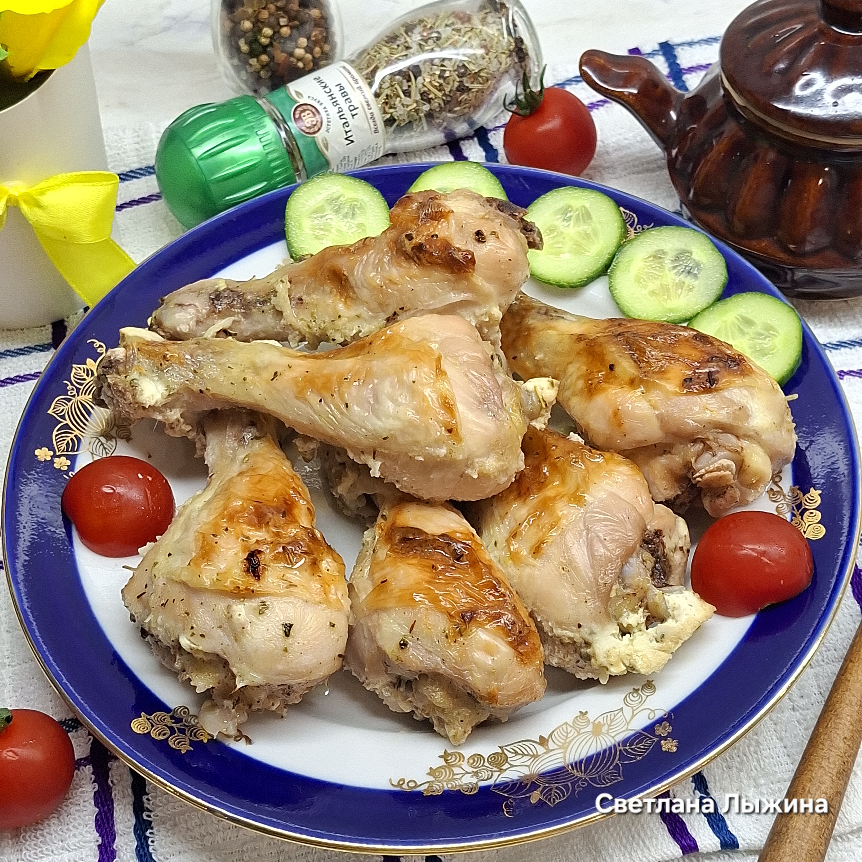 Курица в греческом йогурте в духовке