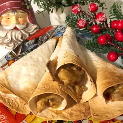 🎄 Жульен с курицей, грибами и сыром в лаваше на Рождество Христово 🎄