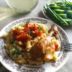 🌿Куриное мясо тушёное в моркови