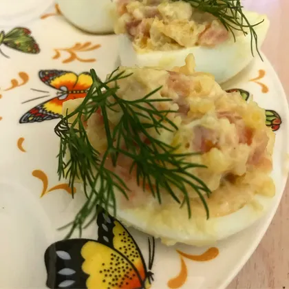 Яйца, фаршированные горбушей #кулинарныймарафон