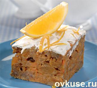 Морковный пирог с апельсиновой глазурью