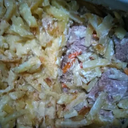 Отбивные мясо с картошкой