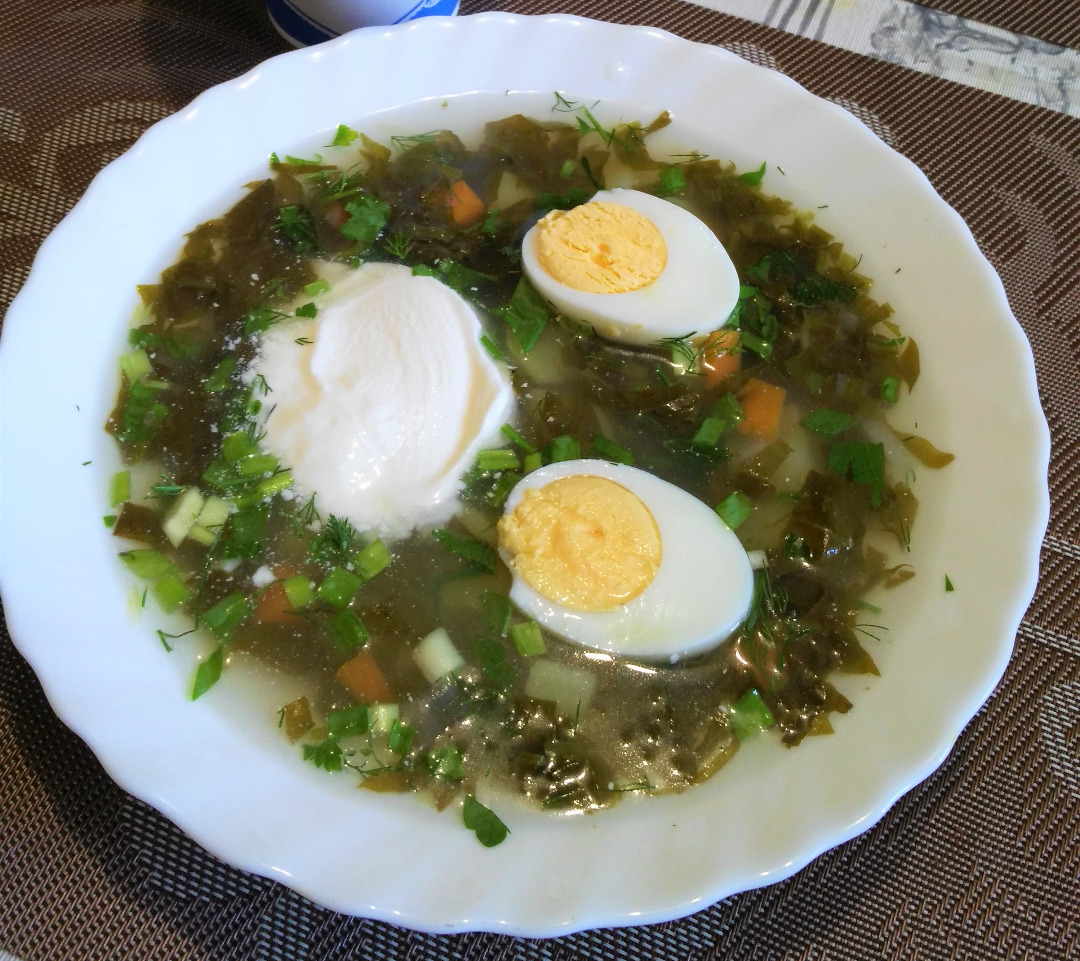 Постные щи с щавелем