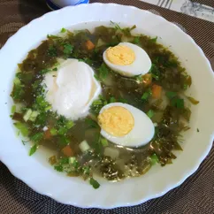 Постные щи с щавелем