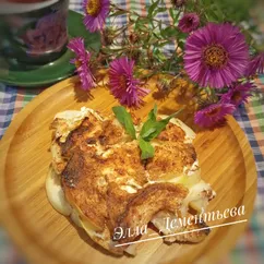 Десерт из яблок с йогуртом и корицей в аэрогриле