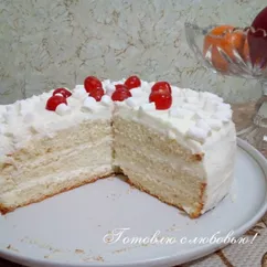 🍰Бисквитный торт "Черешня на снегу"🍒