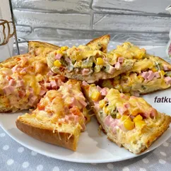 Ленивая пицца из батона 🍕