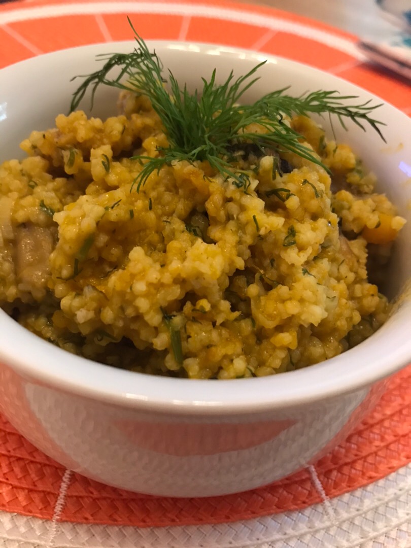 Пшённая каша с грибами и тыквой 🎃