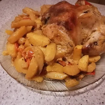 Картофель с курицей в рукаве