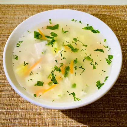 Суп из индейки с рисом и яйцом