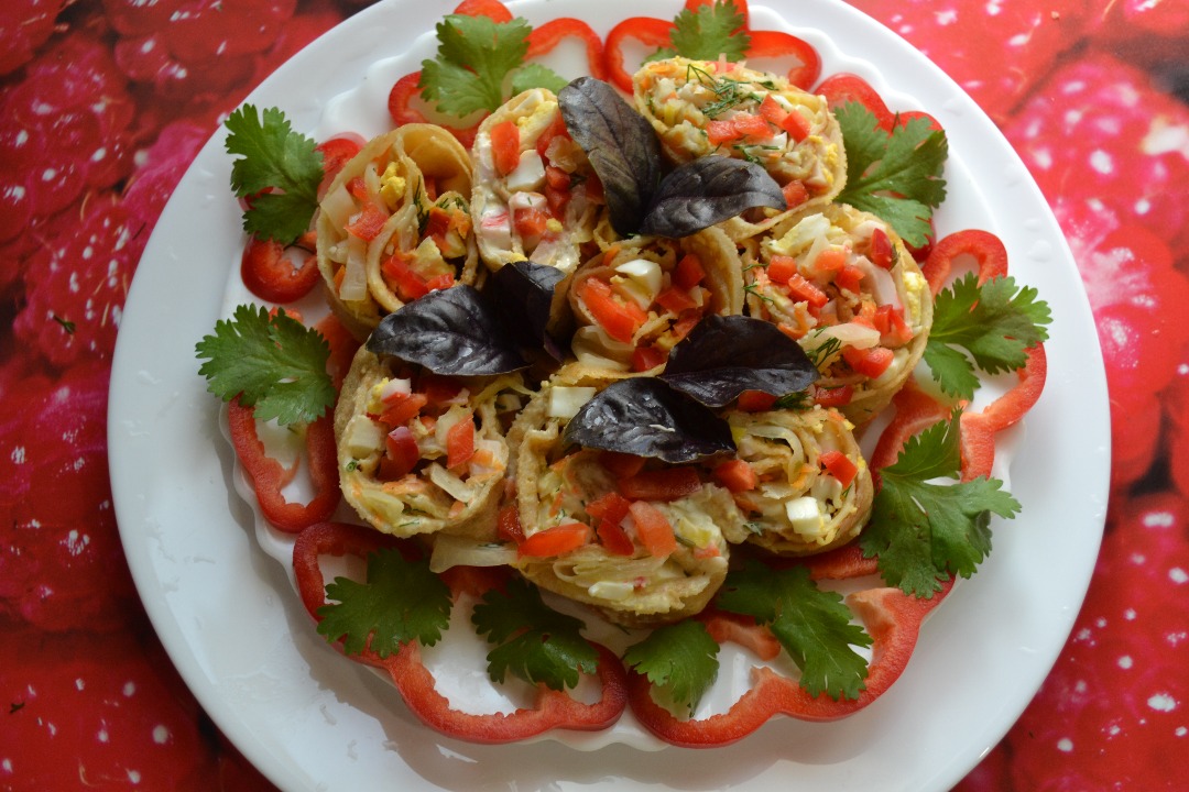 Рулетики с крабовым мясом