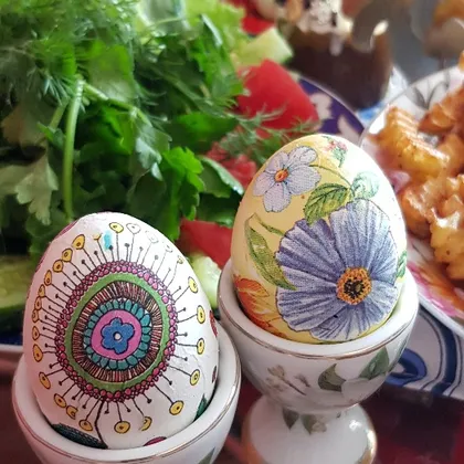 Мозаичный декупаж пасхальный яиц