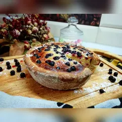 Песочный пирог со сметанно-ягодной начинкой🥧