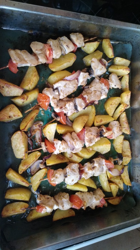Шашлычки с запеченным картофелем