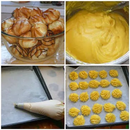 Профитроли с заварным кремом😊