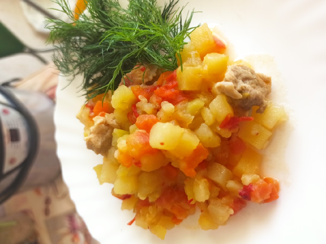 Овощное рагу с мясом в мультиварке - рецепт с фото пошагово
