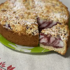 Малиновый пирог «Зебра»