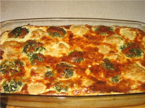 Омлет с брокколи и цветной капустой