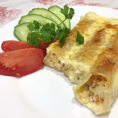 Каннеллони с рыбой и овощами