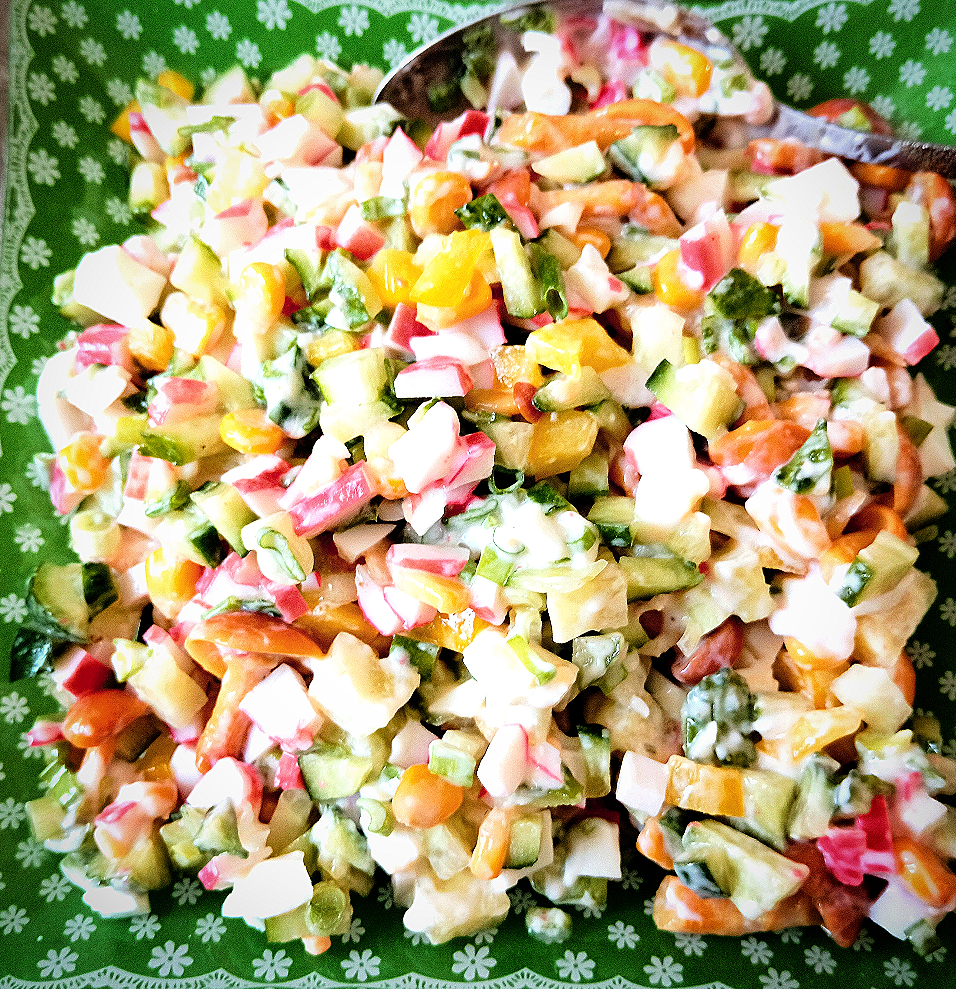 Крабовый салат с опятами