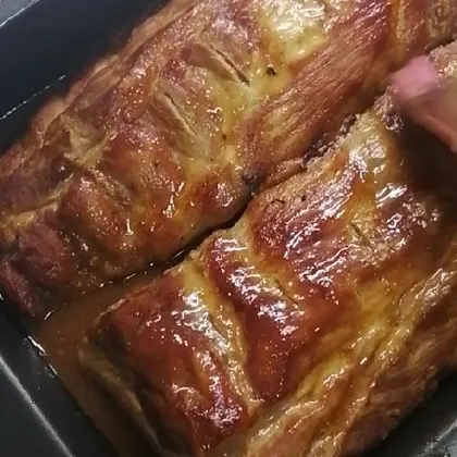Свиные ребра в горчично-медовом соусе