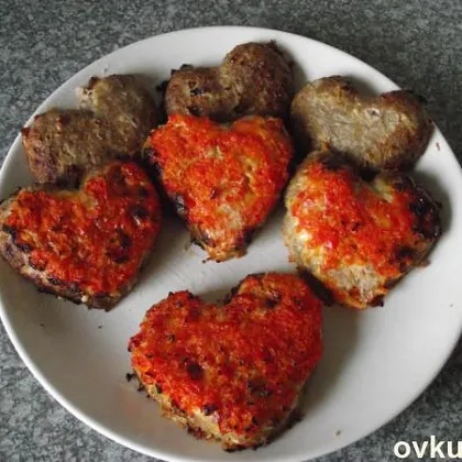 Мясные 'сердечки' с грибами