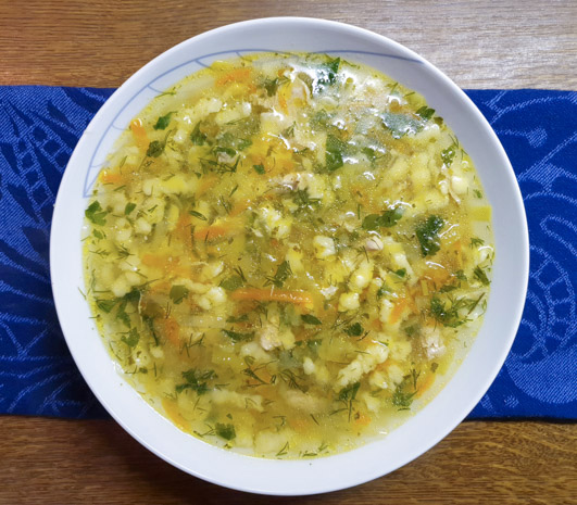 Куриный суп с тёртыми клёцками