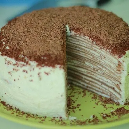 Блинный торт c шоколадно-апельсиновым кремом