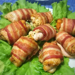 Куриные рулетики с беконом 