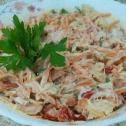 Салат с корейской морковью и курицей