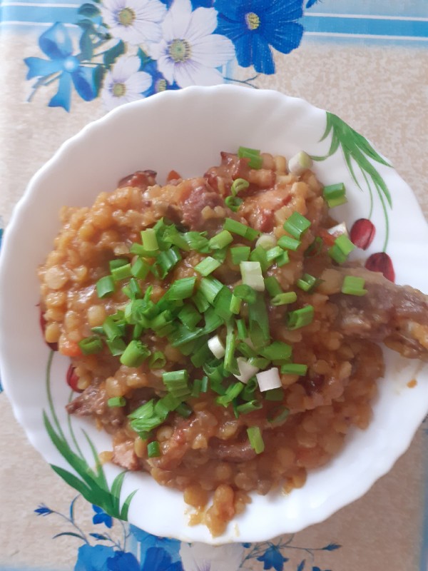 Гороховая каша с копчёной грудкой