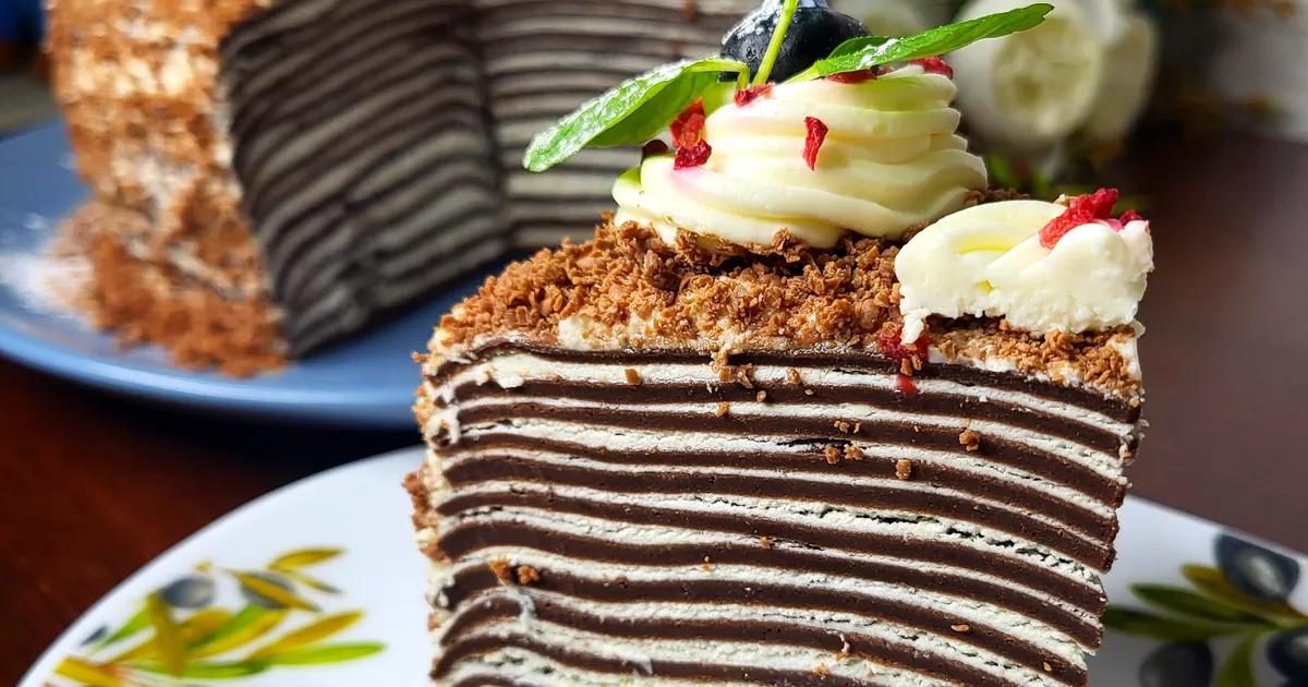 шоколадный блинный торт с заварным кремом рецепт с фото | Дзен