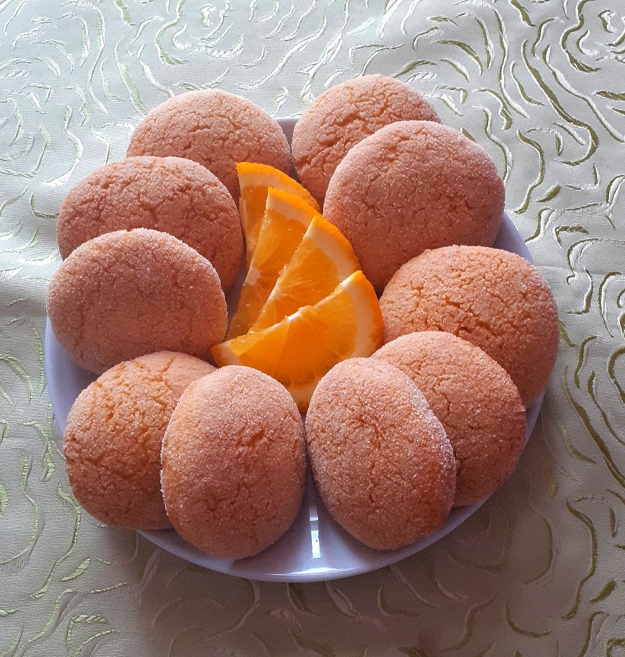 Апельсиновое печенье из манки без муки