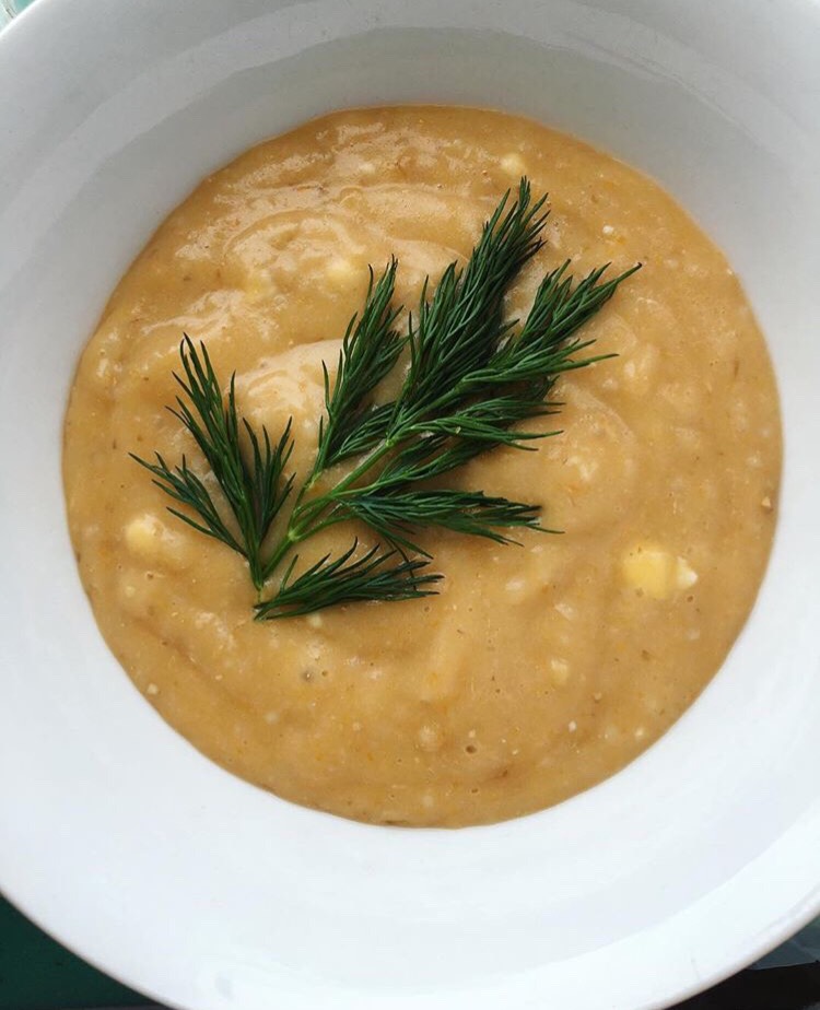 Суп пюре, из перловки с сыром