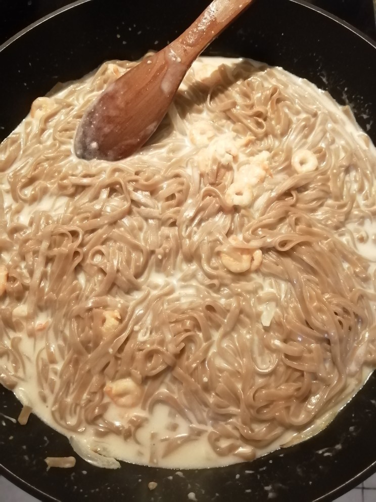 Лапша с креветками