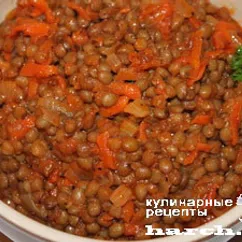 Чечевица с луком и морковью