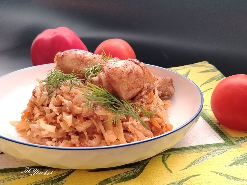 Капуста с рисом и курицей в аэрогриле