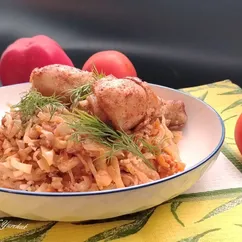Капуста с рисом и курицей в аэрогриле