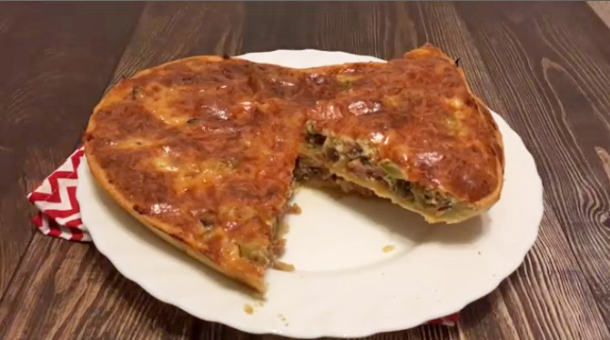 Киш лорен с ветчиной и грибами