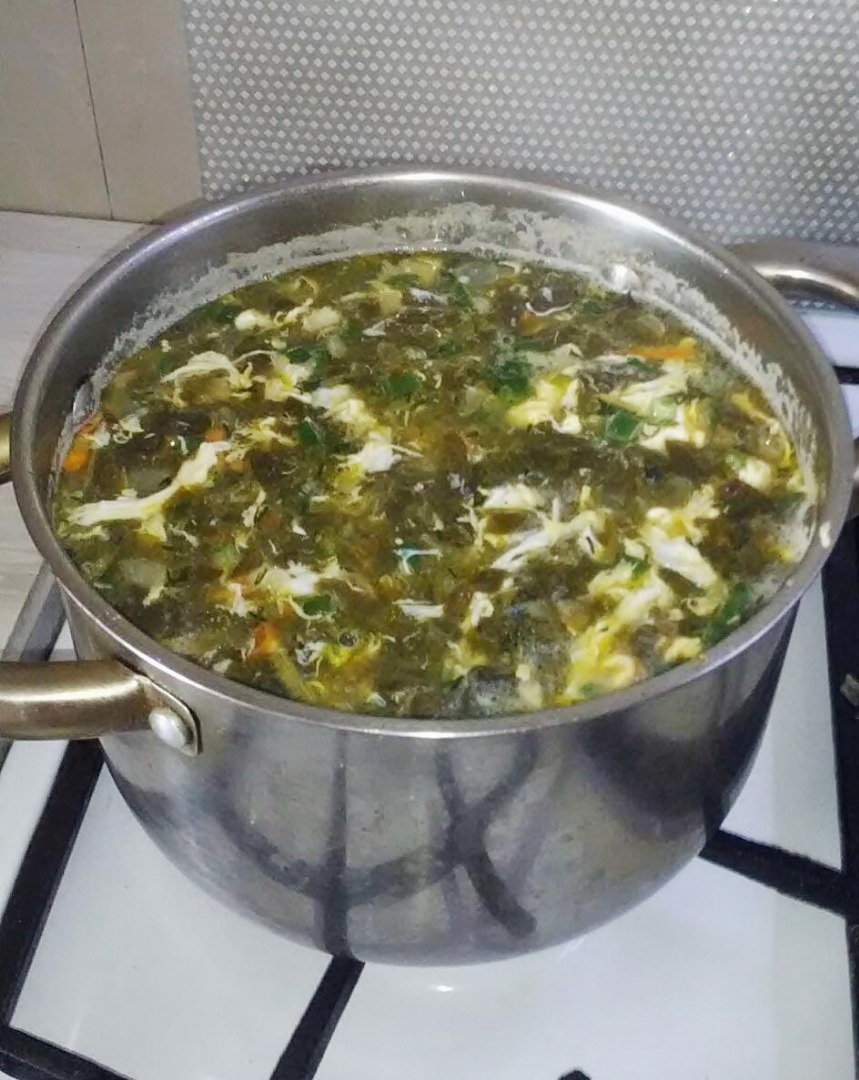 "Зелёные" щи с зажаркой