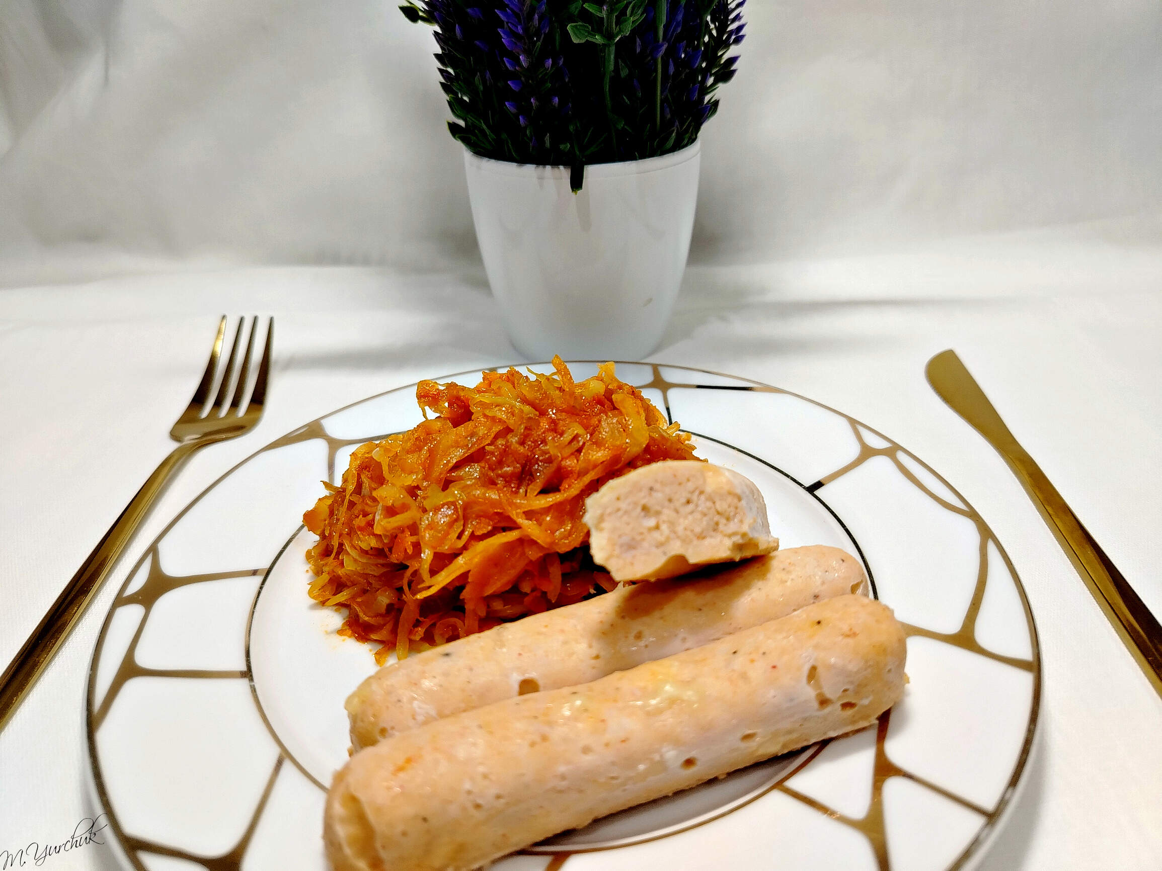 Домашние куриные сосиски с сыром 
