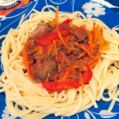 Спагетти с мясной подливой 🍝🥩