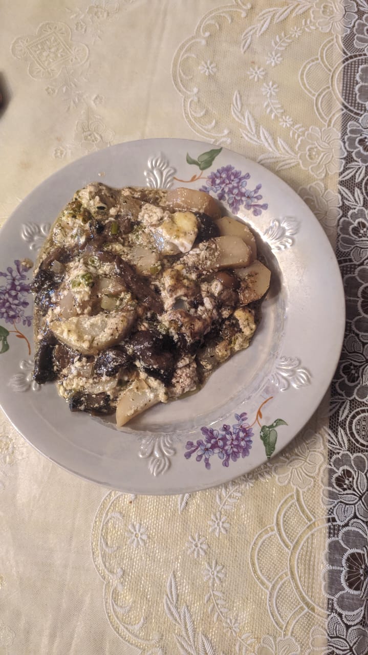Картошка с грибами запечённая