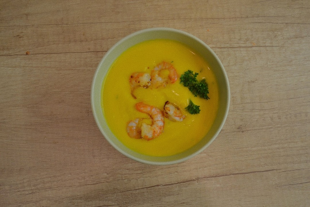 Тыквенный суп с креветками 🍤