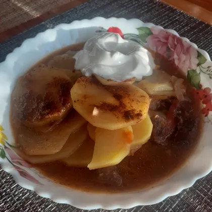 Картофель с мясом, по-деревенски