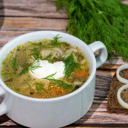 Быстрый суп с грибами и овощами