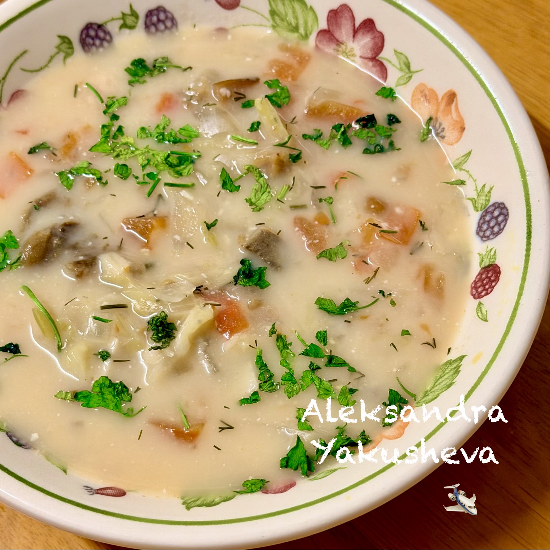 Грибные щи с плавленым сыром 
